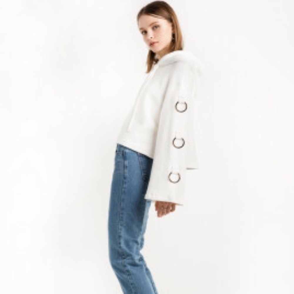 Pixie Market white ring hoodie sweatshirt